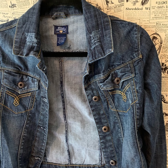 Blue asphalt jean jacket dark denim SZ small - Picture 2 of 8